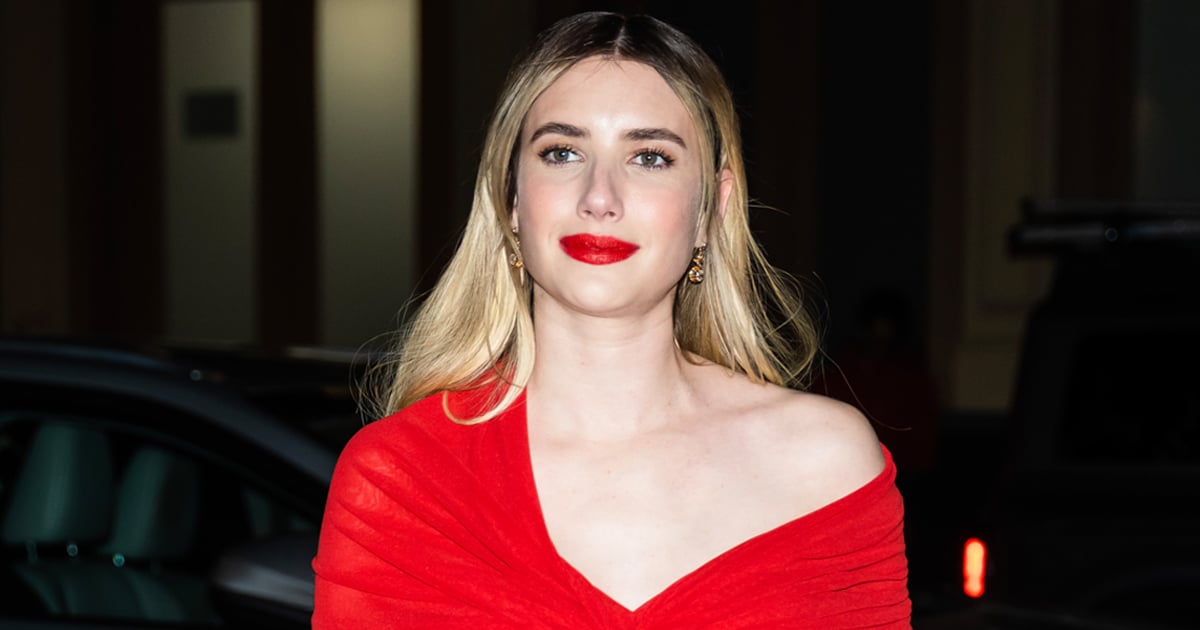 Emma Roberts Sheer Red Dress à Maybe I Do Screening