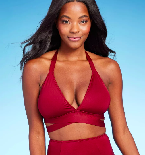 Haut de bikini dos nu effet cache-cœur