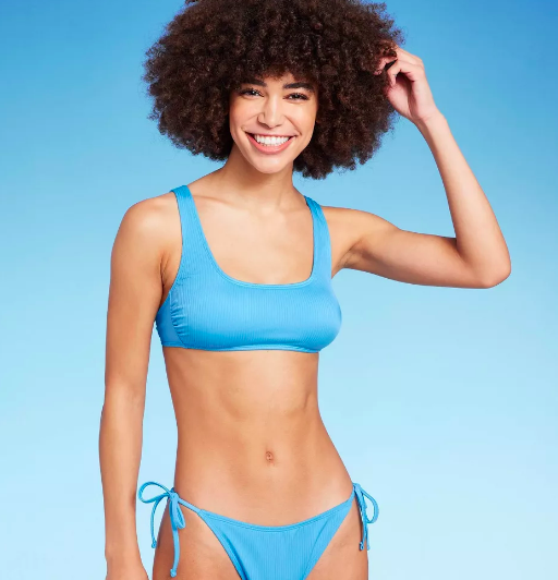 Haut de bikini bralette côtelé