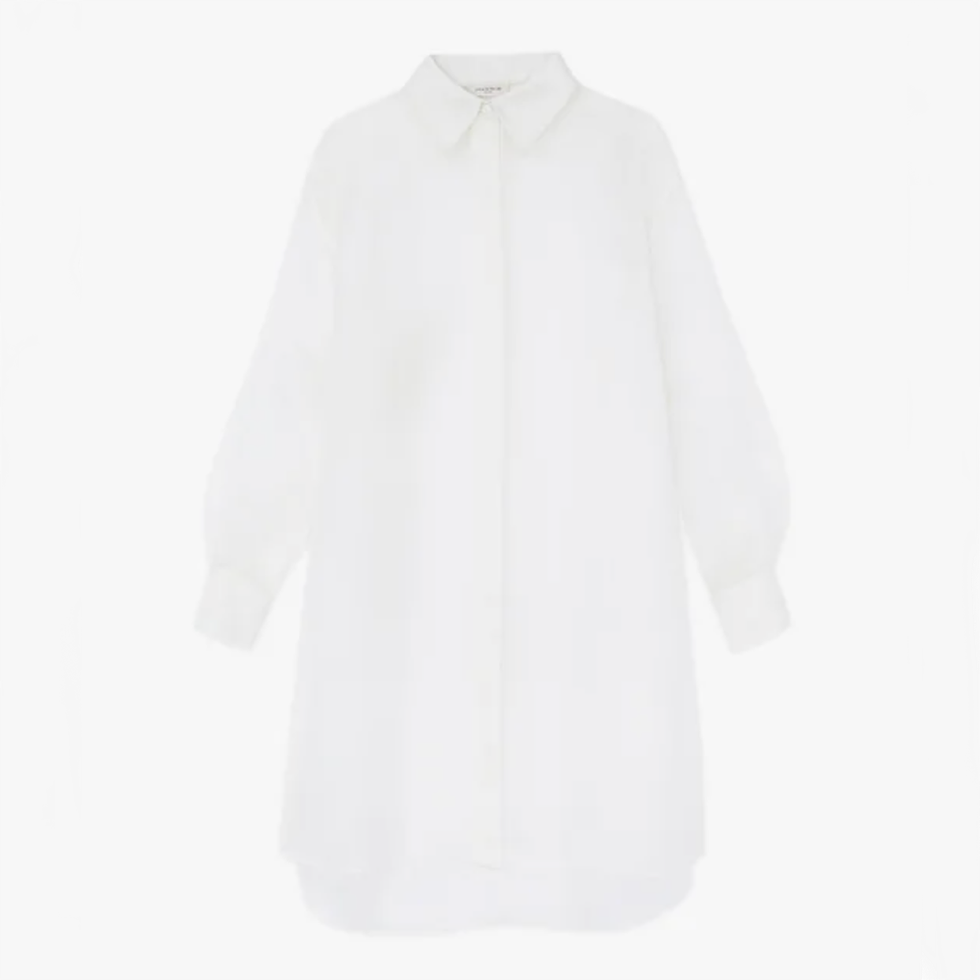 Chemise surdimensionnée en organza de soie, taille Plus