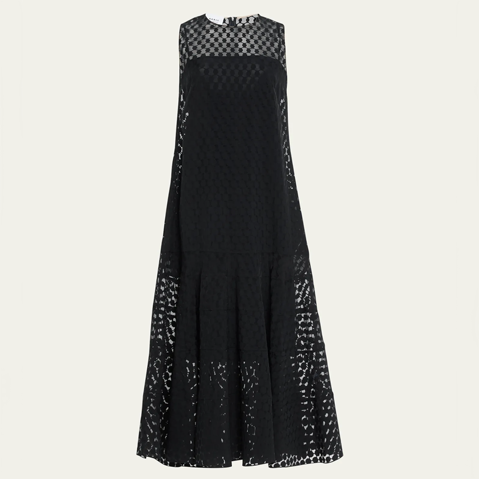 Robe midi semi-transparente à pois