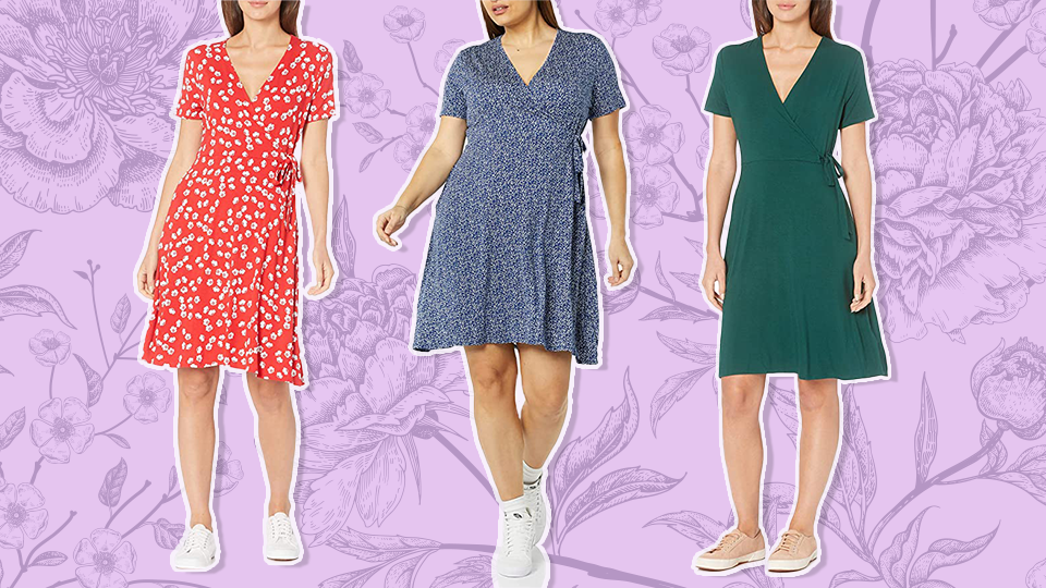 This Simple $20 Wrap Dress From Amazon Looks So Chic & Shoppers Say It’s ‘Extremely Flattering’