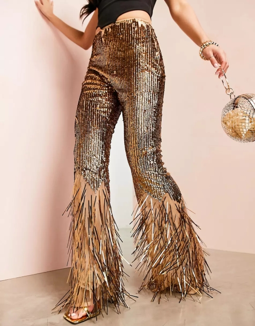 ASOS - Pantalon à sequins dorés