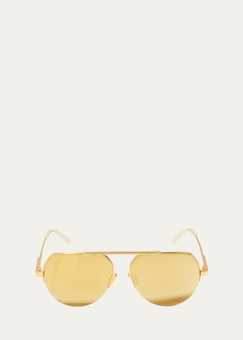 Lunettes de soleil dorées Bottega Veneta 