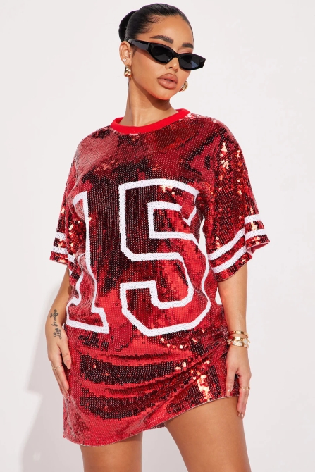 robe en jersey rouge nova fashion