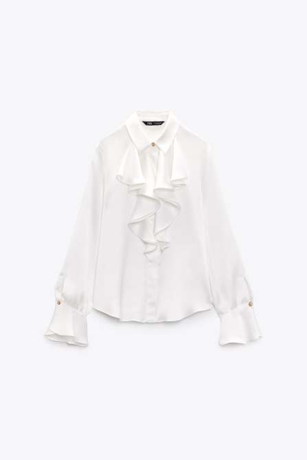 Top Zara blanc à volants