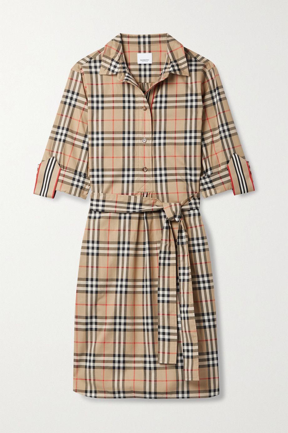 Robe chemise courte en popeline
