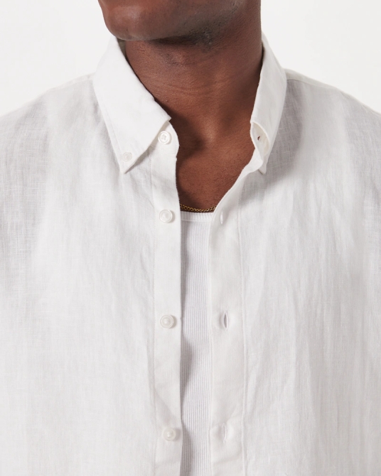 Chemise boutonnée en lin Abercrombie & Fitch