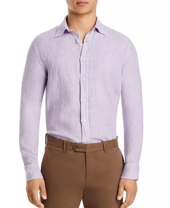 Chemise en lin chambray Canali