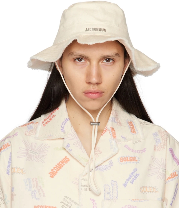 Jacquemus Chapeau bob blanc cassé 'Le Bob Artichaut'