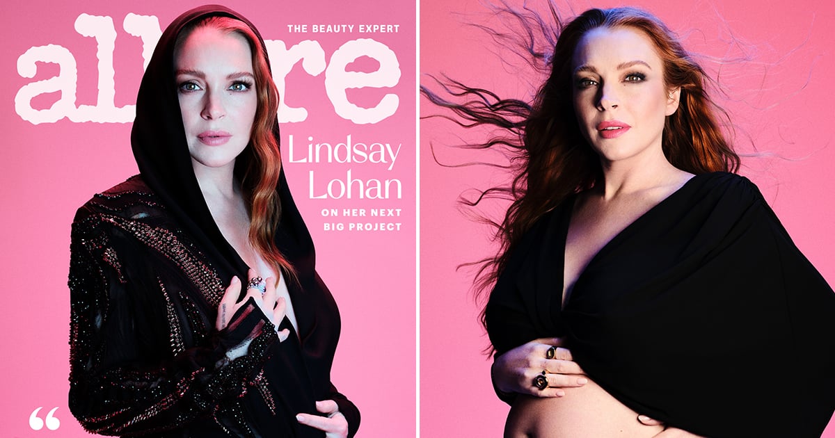 Lindsay Lohan porte une robe découpée YSL pour la couverture Allure