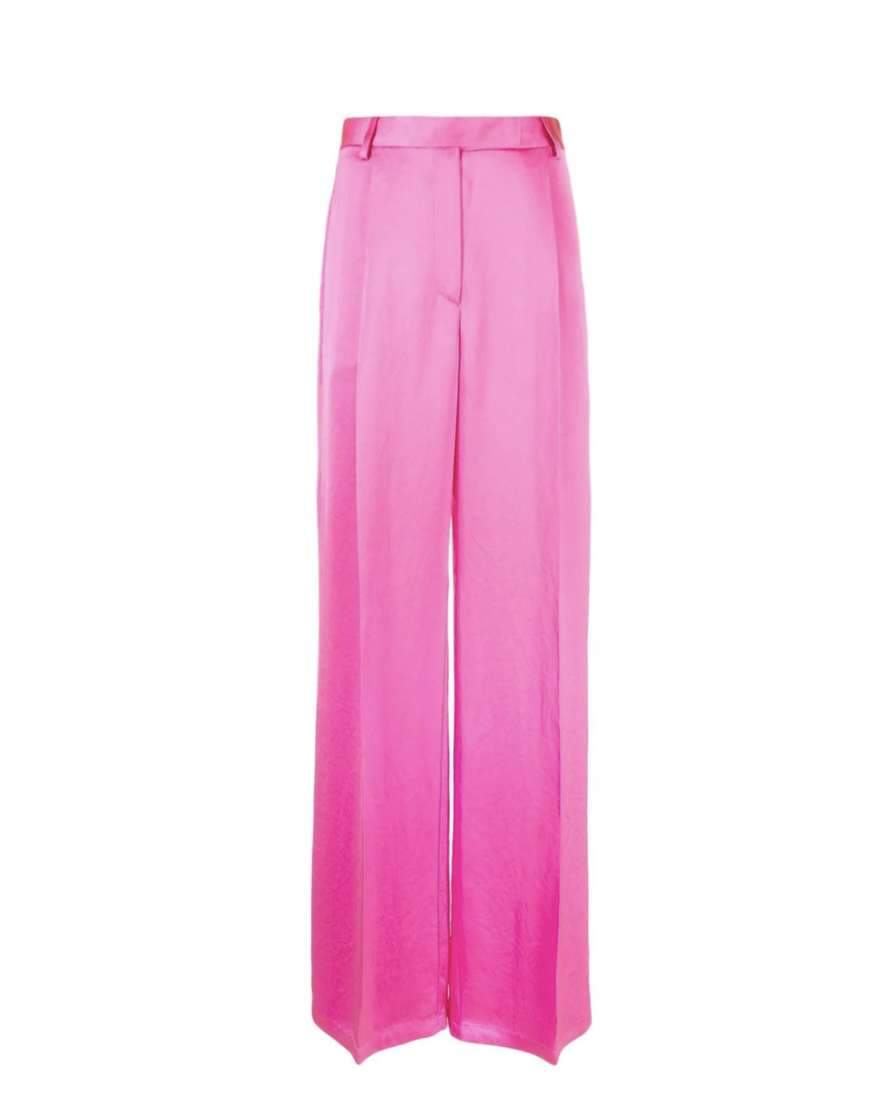 Pantalon taille haute en jacquard