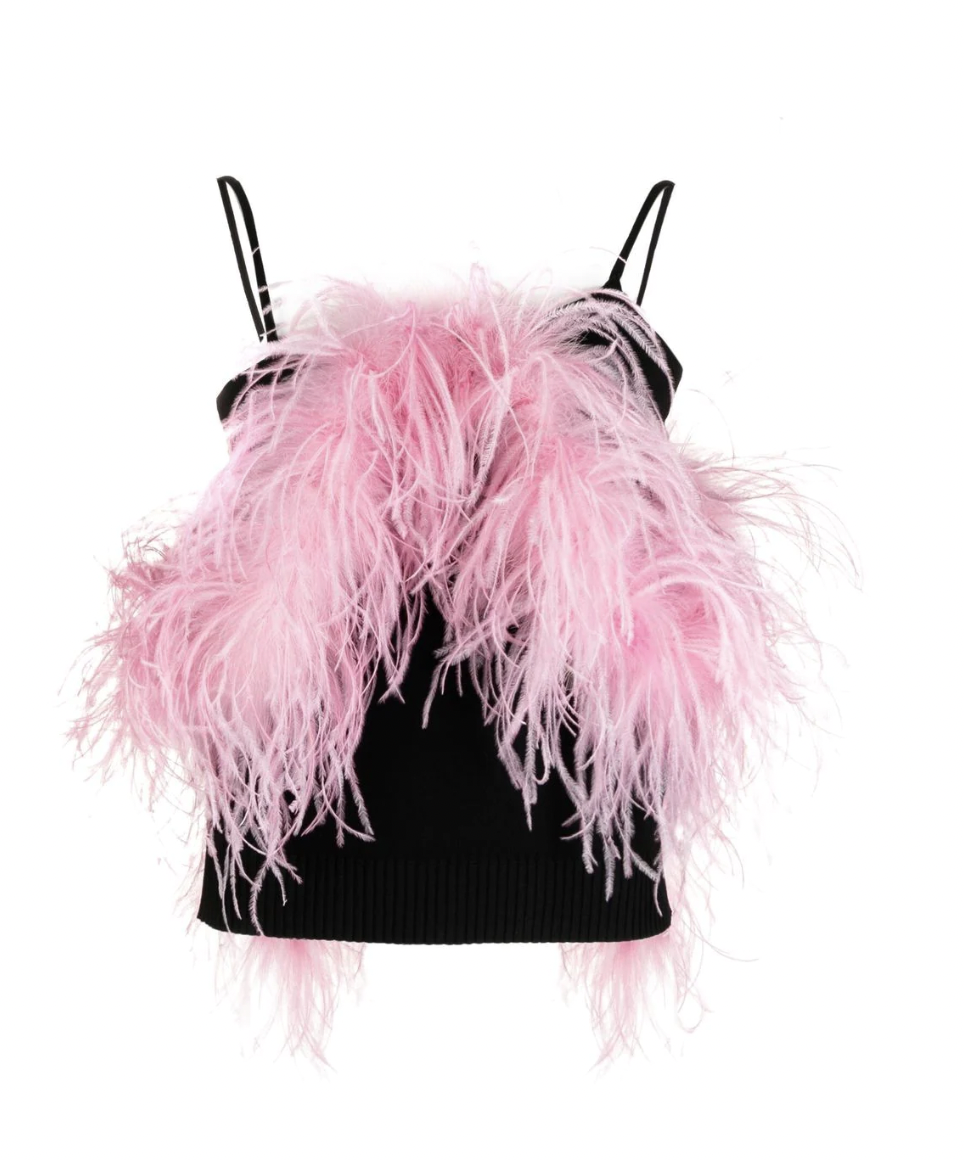 Débardeur orné de plumes