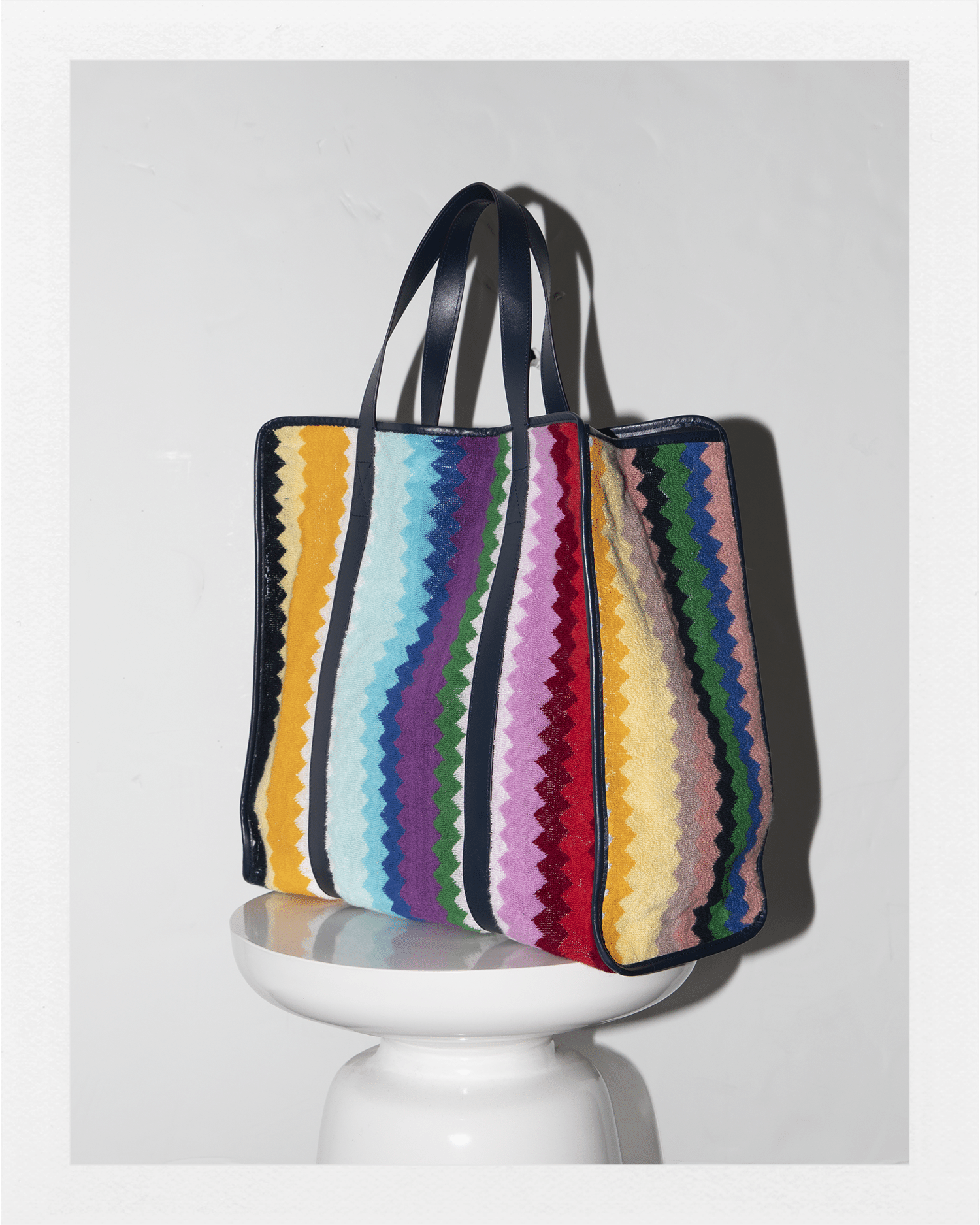 Sac fourre-tout à motif en zigzag