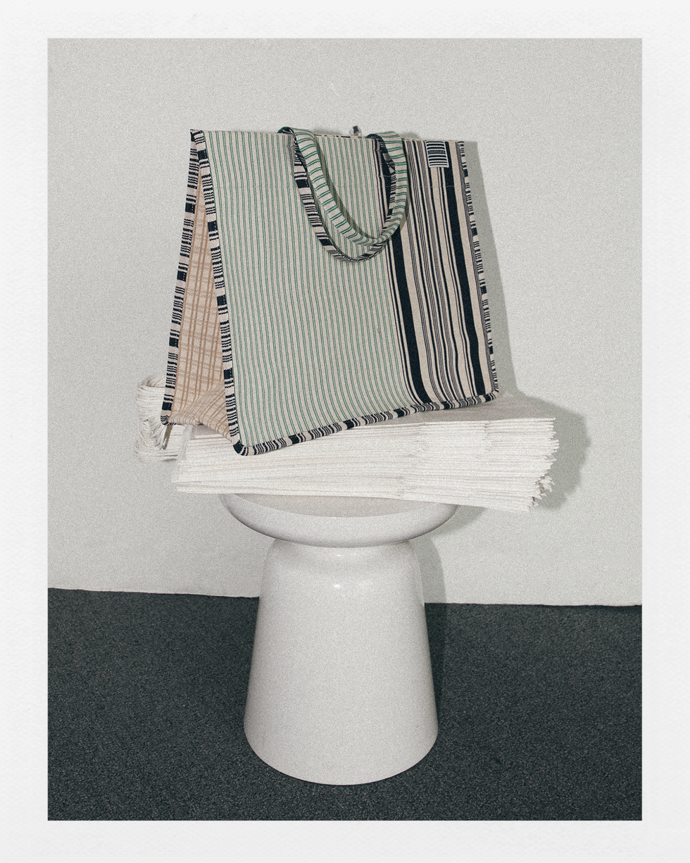 Sac fourre-tout en jacquard rayé