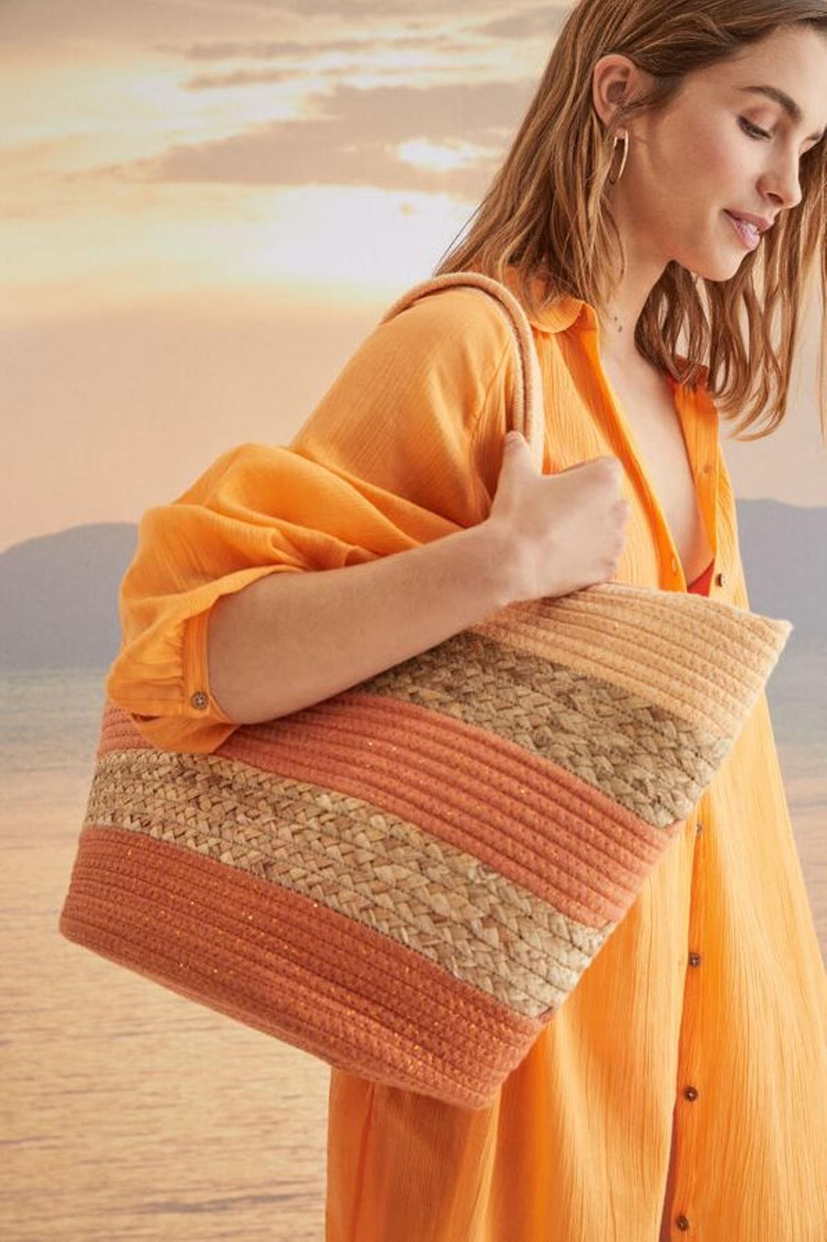 Sac de plage nacelle femme orange