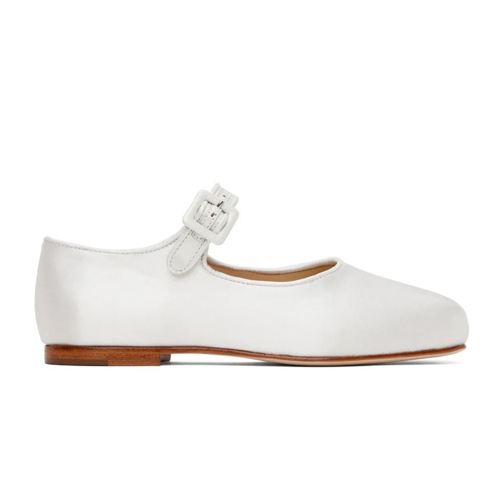 Ballerines exclusives Pointe Mary-Jane blanches