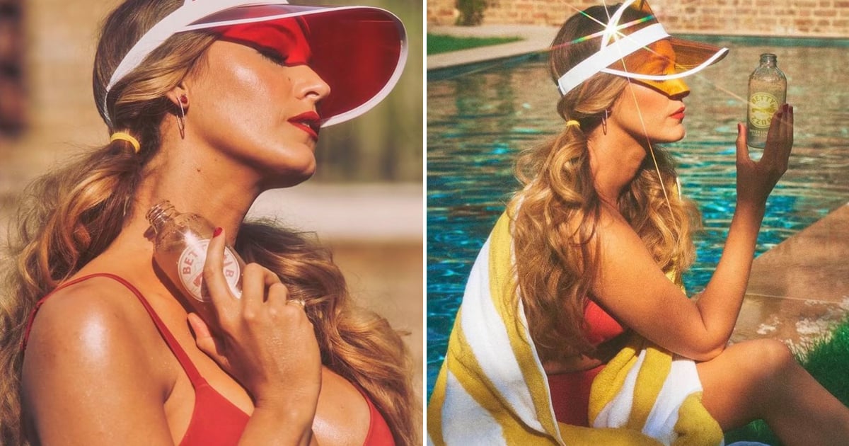 Blake Lively porte un bikini rouge dans Betty Buzz Ad