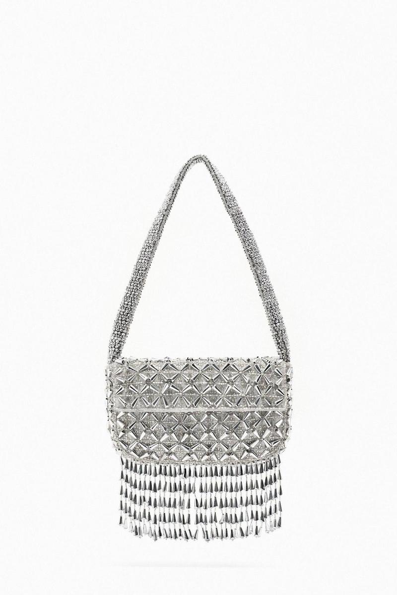 Sac avec perles argentées, de Zara