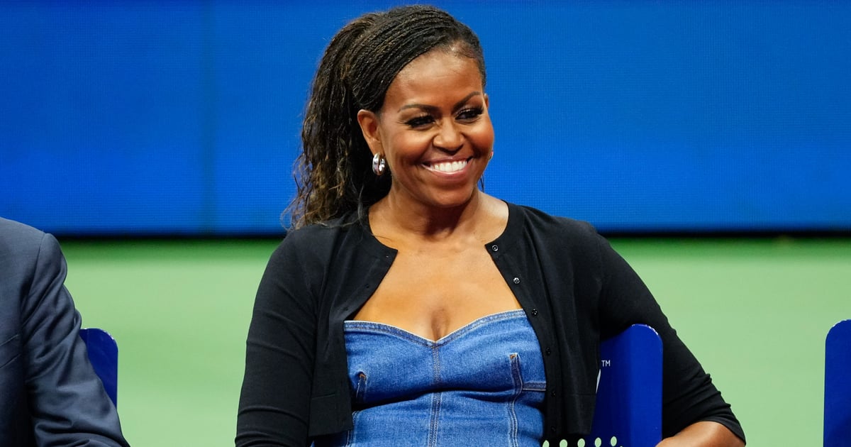La robe Oscar de la Renta en jean de Michelle Obama à l'US Open