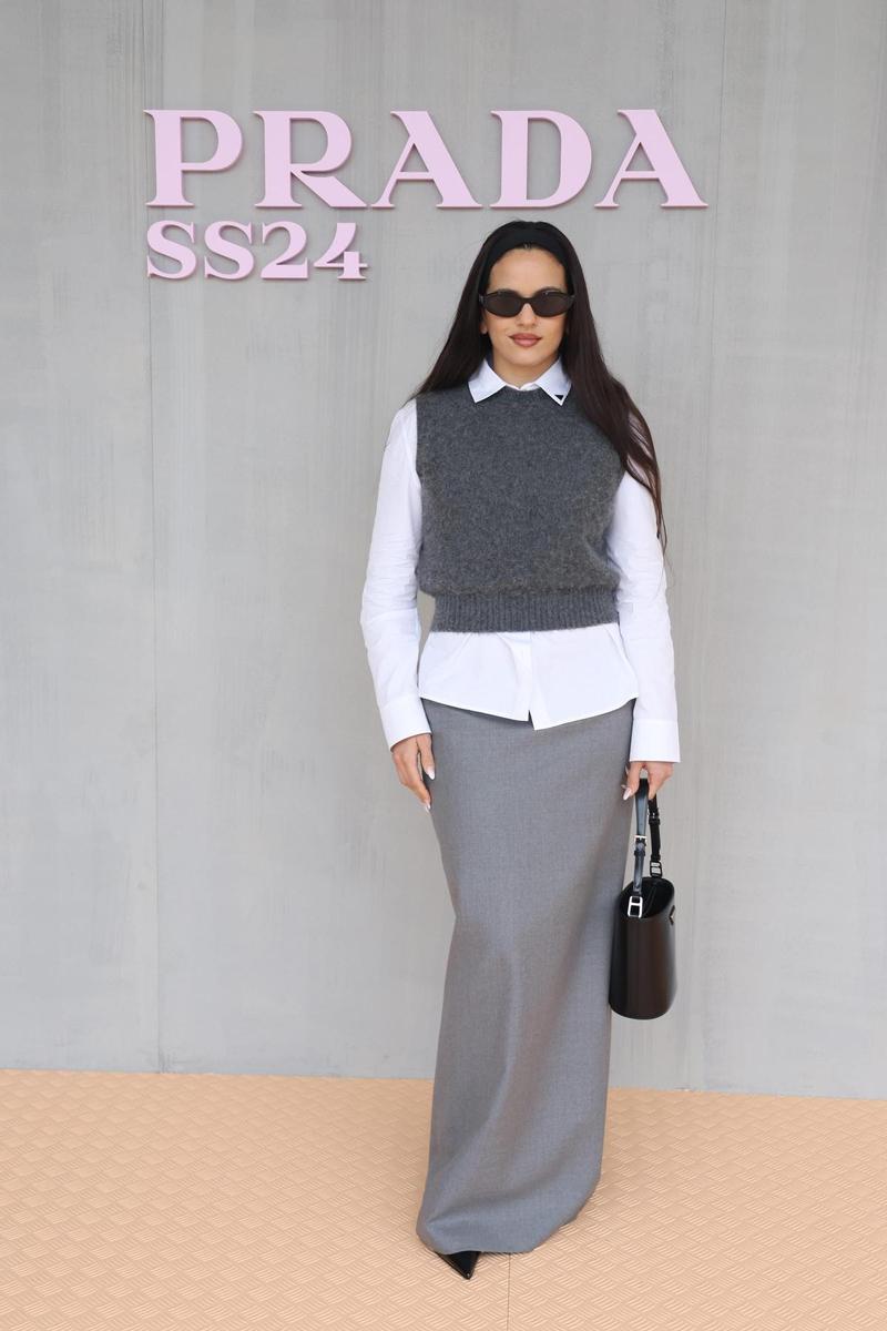 Rosalía, au défilé Prada à Milan.