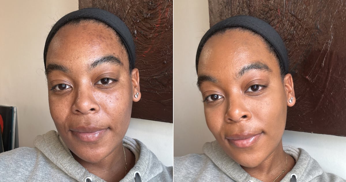 J'ai essayé la technique de maquillage avec base au pinceau : voir les photos