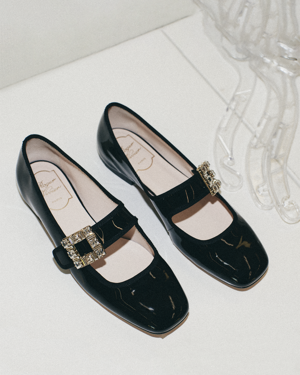 Ballerines en cuir verni Très Vivier Babies