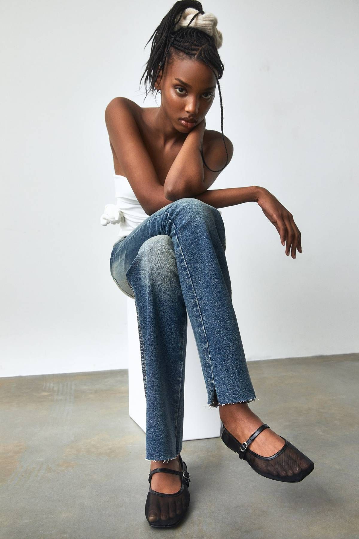 Ballerines en maille avec boucle, par Pull&Bear