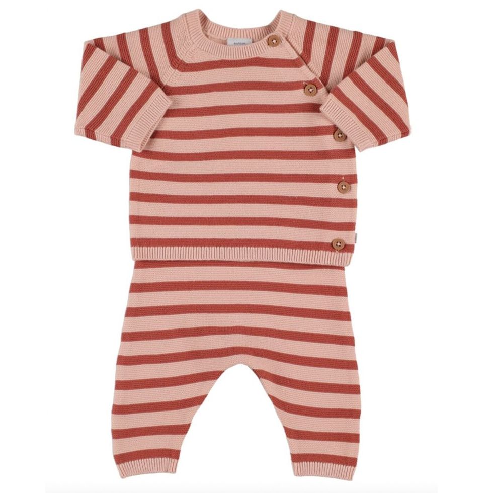 Cardigan et pantalon en tricot de coton Cardigan et pantalon en tricot de coton