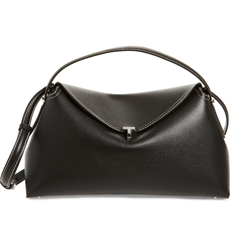 Sac à bandoulière incurvé en cuir T-Lock Sac à bandoulière incurvé en cuir T-Lock