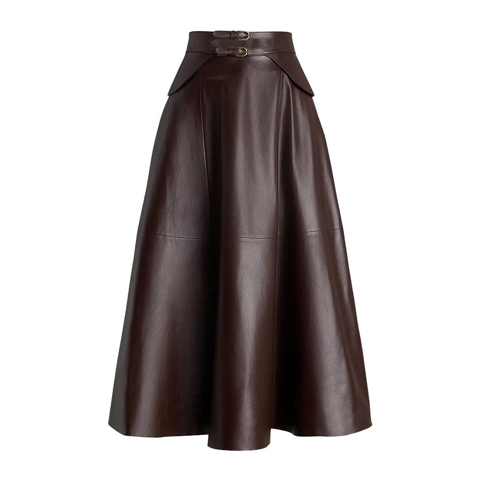 Jupe en cuir souple à coupe circulaire Millie