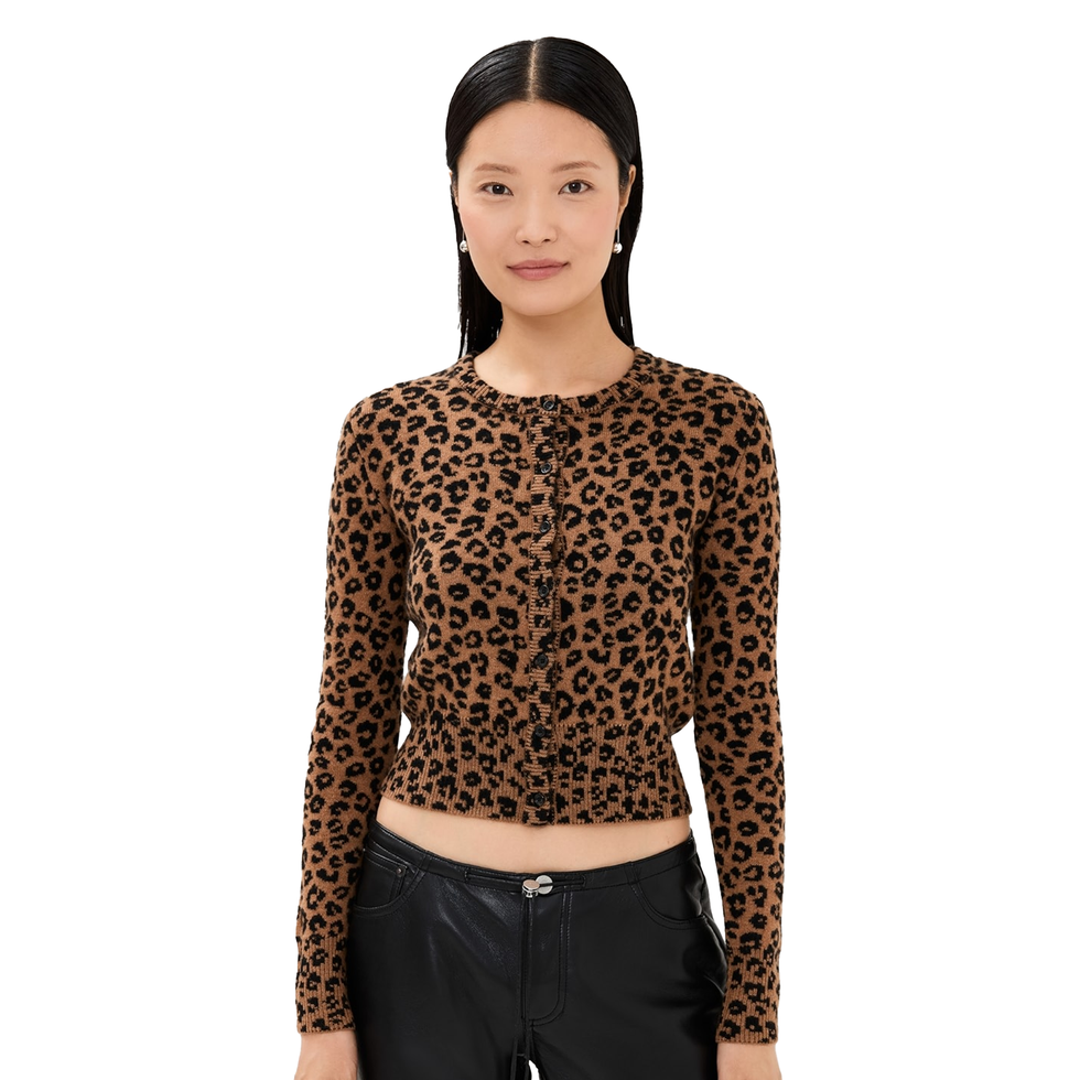 Cardigan bébé en cachemire léopard Cardigan bébé en cachemire léopard