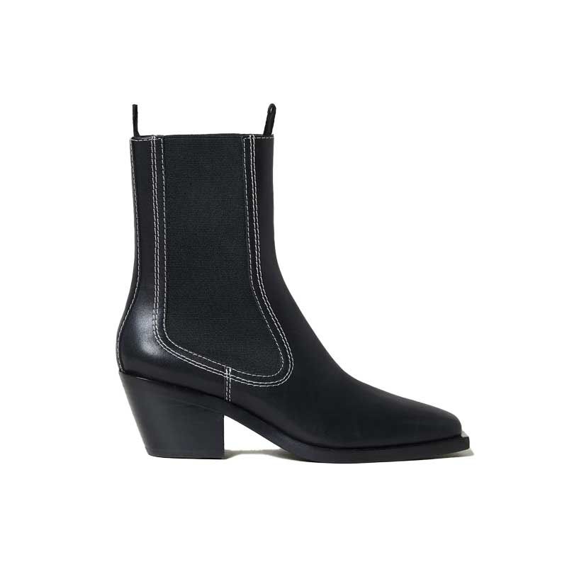 Botte western mi-haute noire Nat
