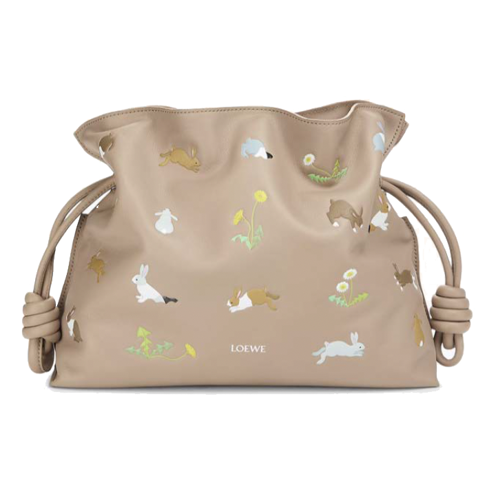 x Suna Fujita Pochette lapin en cuir flamenco