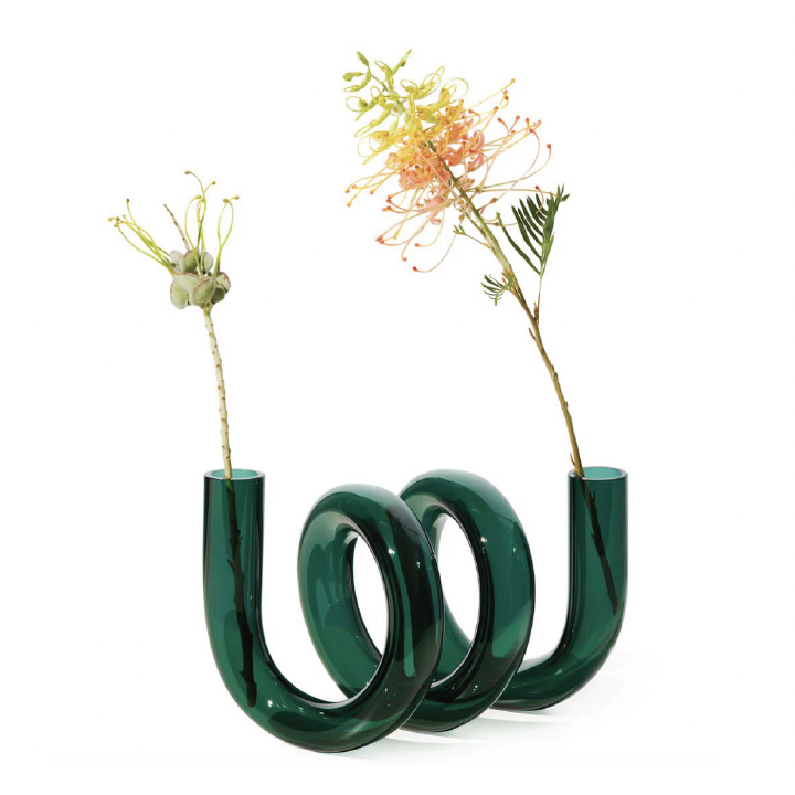 Vase en verre bouclé