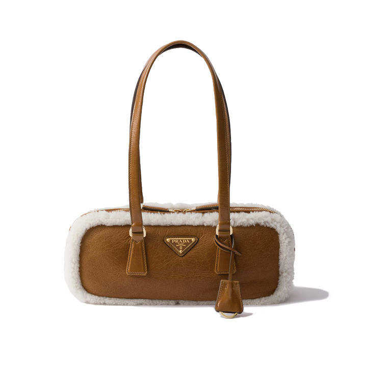 Sac moyen à deux poignées en peau lainée