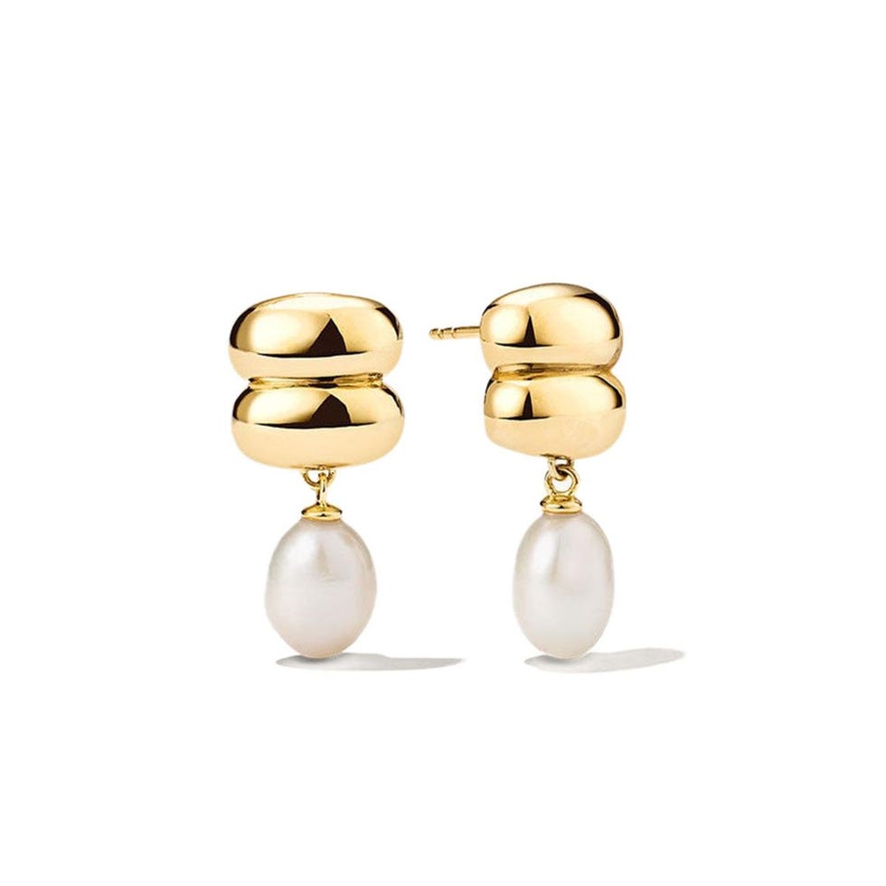 Boucle d'oreille pendante gonflée Charlotte avec perles Boucle d'oreille pendante gonflée Charlotte avec perles