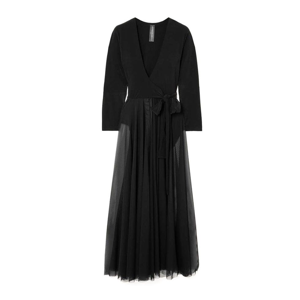 Robe midi plissée à finitions en tulle Robe midi plissée à finitions en tulle