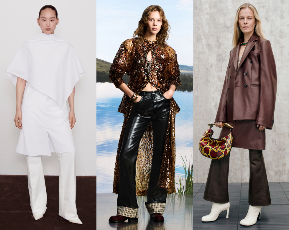 trois mannequins présentant des tenues distinctes