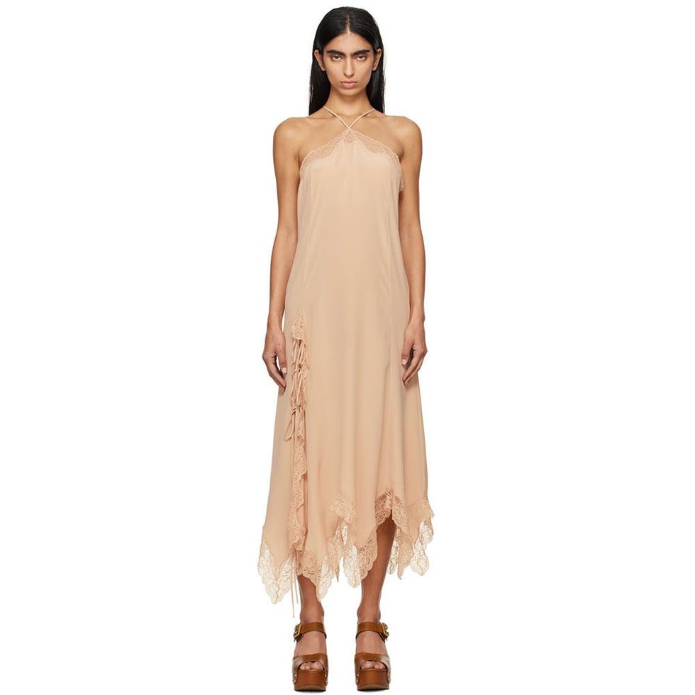 Robe en dentelle en crêpe de Chine Robe en dentelle en crêpe de Chine