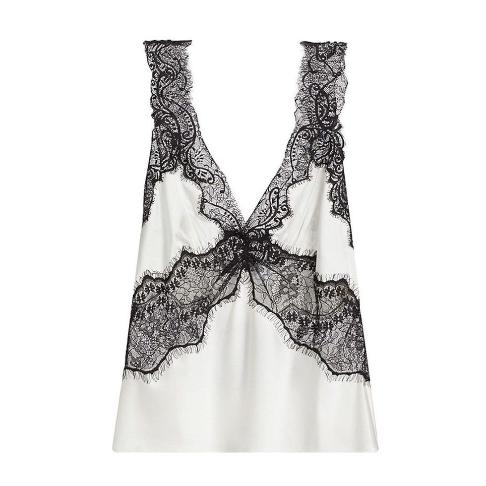 Haut en soie à finitions en dentelle Serene