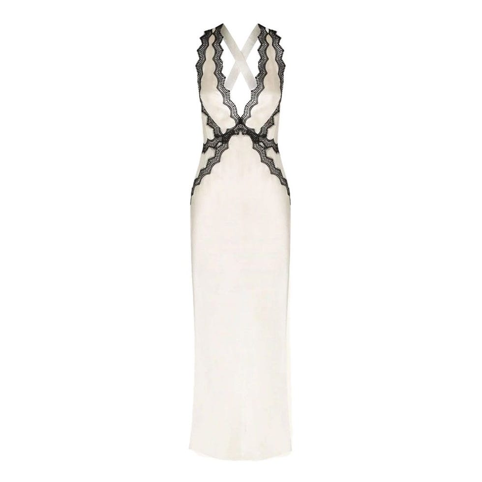 Robe midi croisée en dentelle Camille