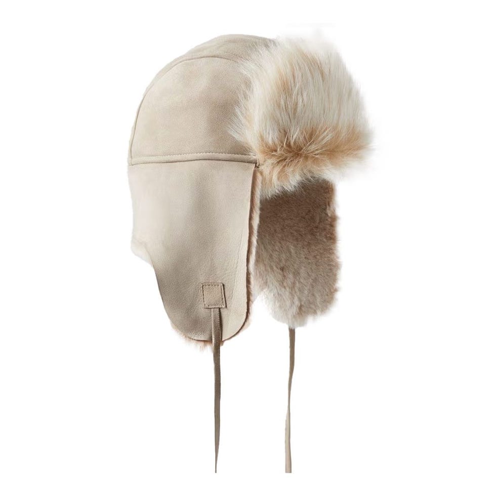 Chapeau d'aviateur en peau de mouton avec bordure Toscana Chapeau d'aviateur en peau de mouton avec bordure Toscana