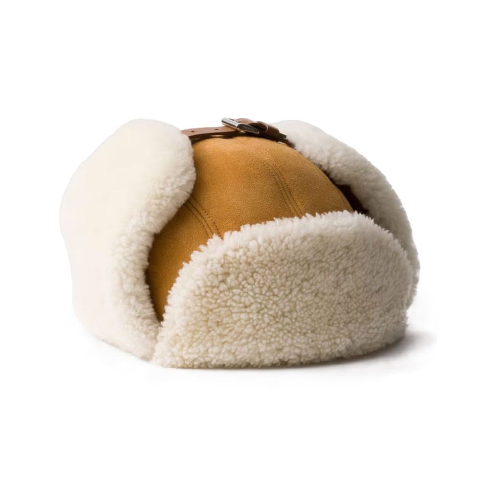 Chapeau de trappeur en peau de mouton retournée en daim Chapeau de trappeur en peau de mouton retournée en daim