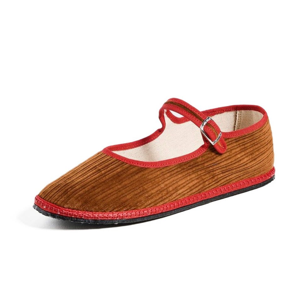 Mary Jane en velours côtelé