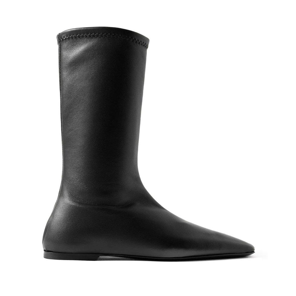 Bottes de cheville en cuir de chaussette