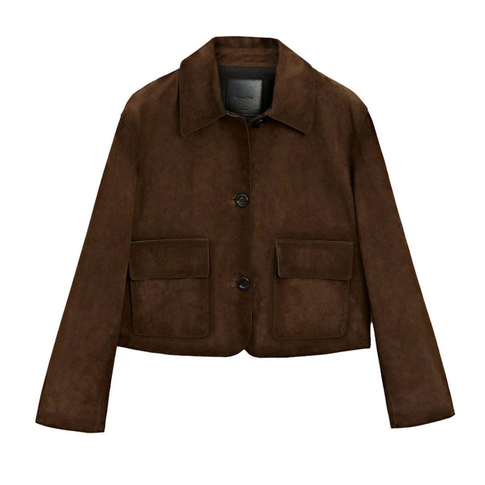 Veste en cuir en daim