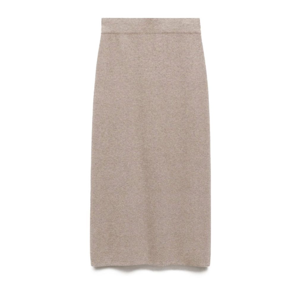 Mi-skirt en laine-mélange