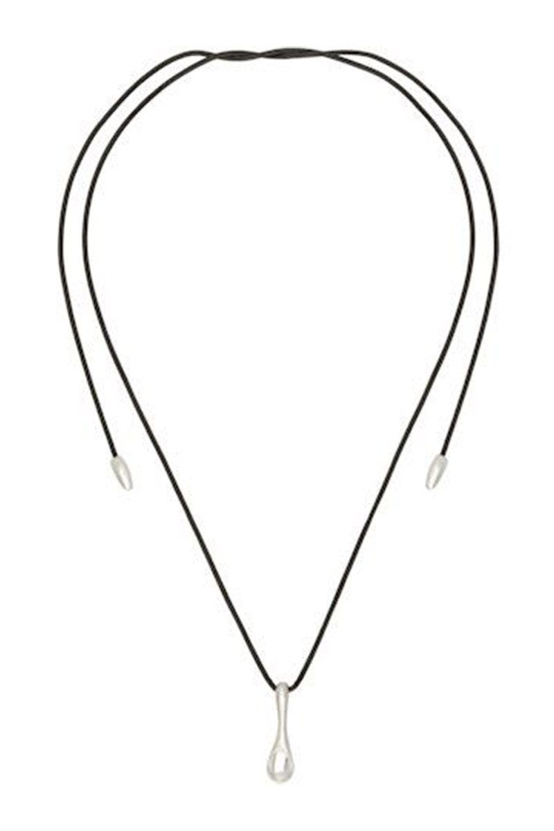 Collier à cuillère noir et argent