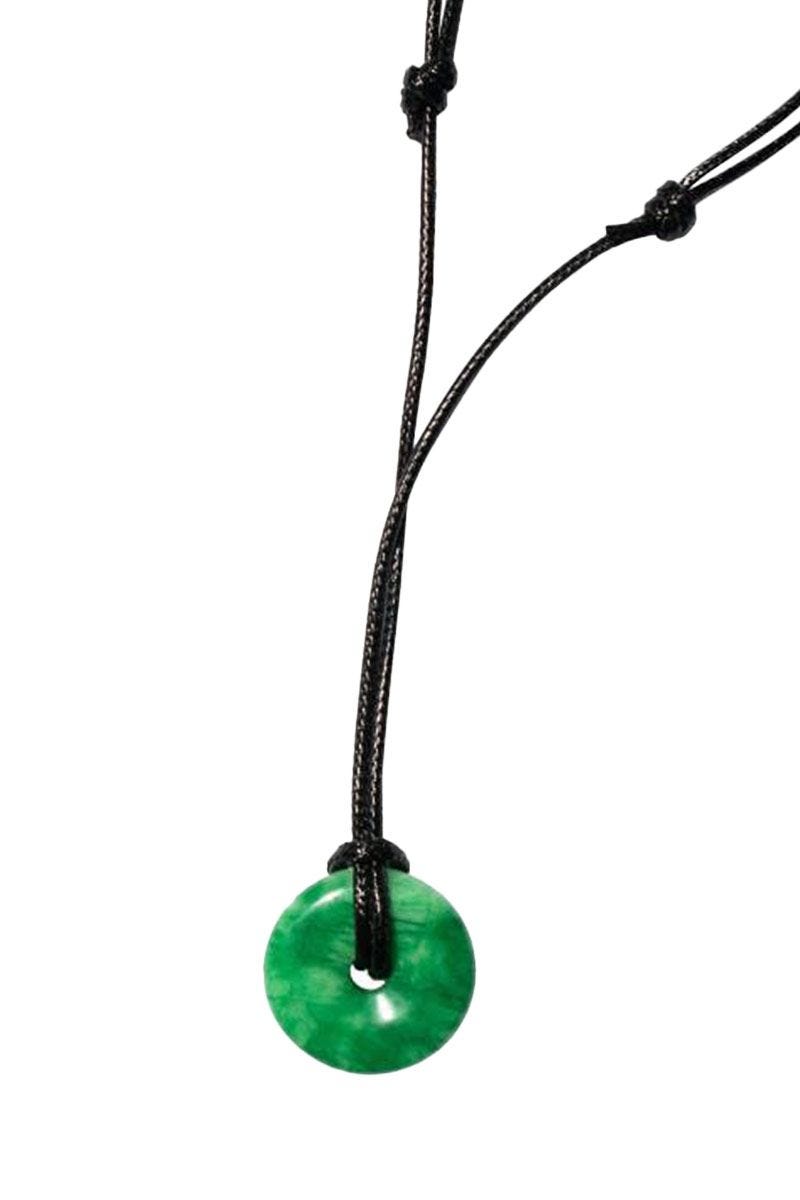 Collier de cordon de jade vert